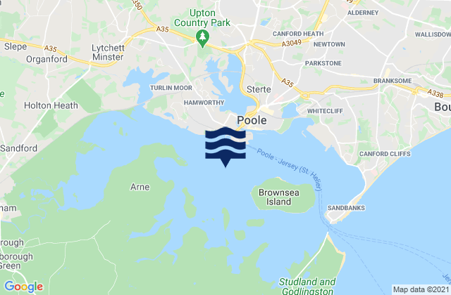 Poole Harbour, United Kingdom tide times map