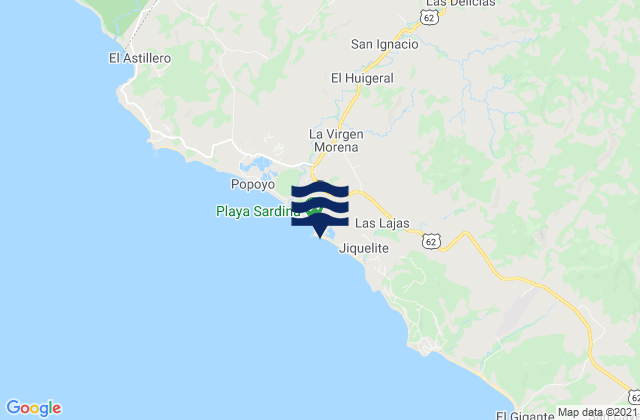 Popoyo, Nicaragua tide times map