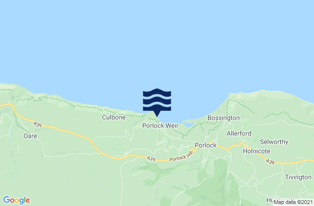 Porlock Bay, United Kingdom tide times map