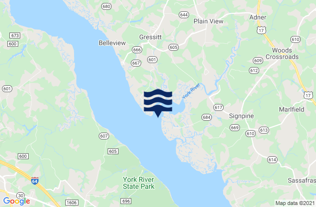 Poropotank Bay, United States tide chart map