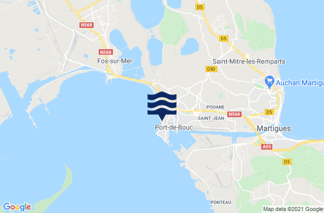 Port-de-Bouc, France tide times map