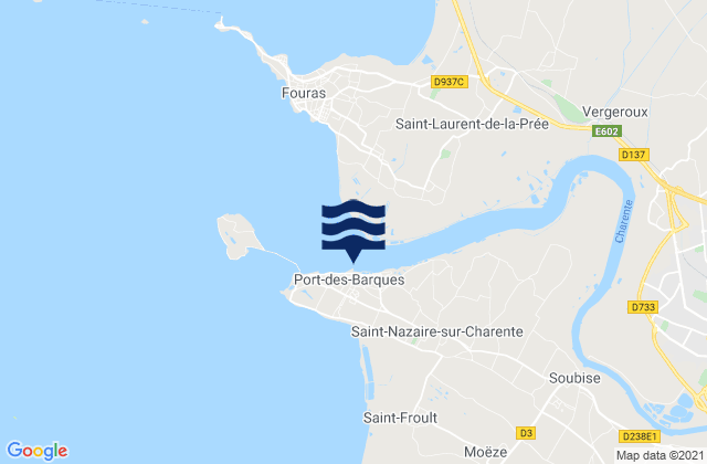Port-des-Barques, France tide times map
