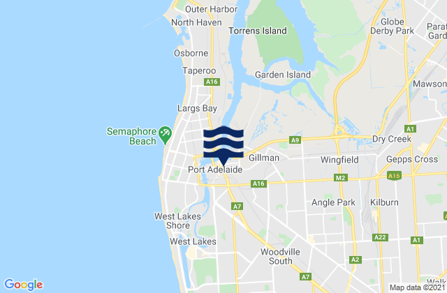Port Adelaide Enfield, Australia tide times map