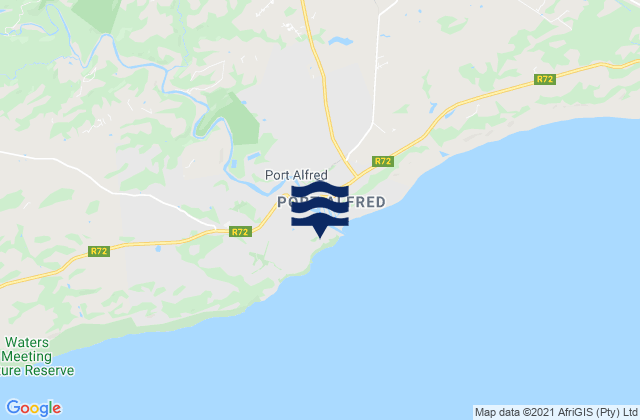 Port Alfred, South Africa tide times map