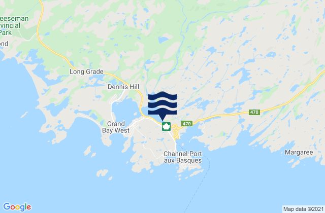 Port Aux Basques, Canada tide times map
