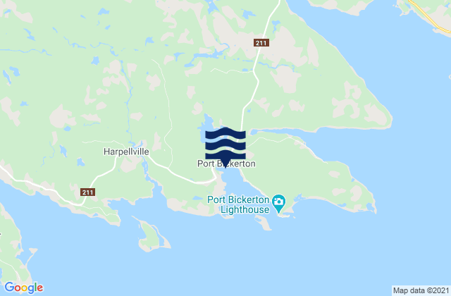 Port Bickerton, Canada tide times map