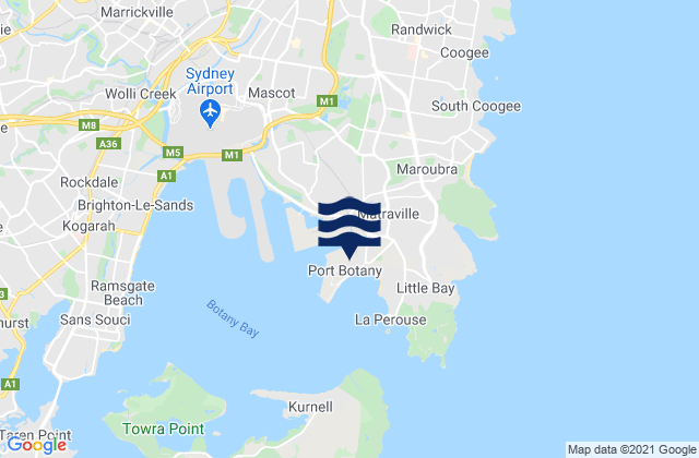 Port Botany, Australia tide times map