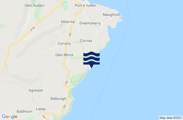 Port Cornaa, Isle of Man tide times map