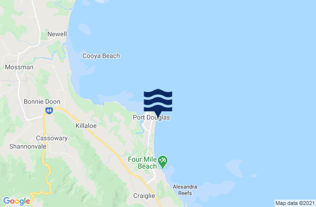 Port Douglas, Australia tide times map
