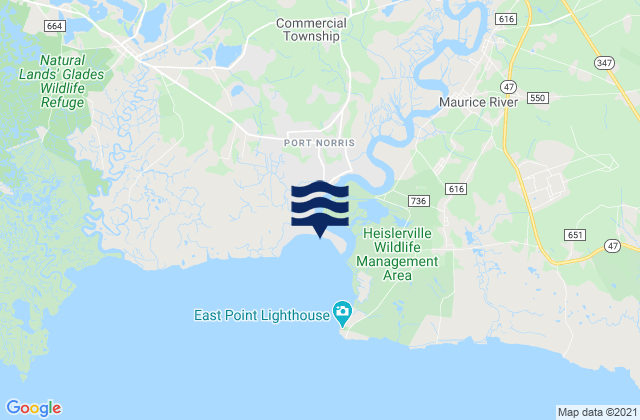 Port Elizabeth Manumuskin River, United States tide chart map