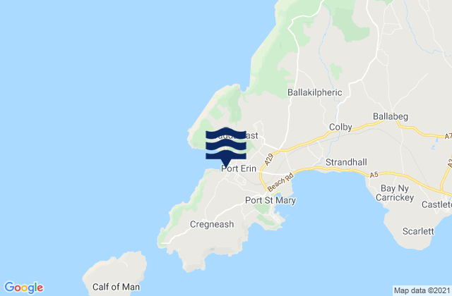 Port Erin, Isle of Man tide times map