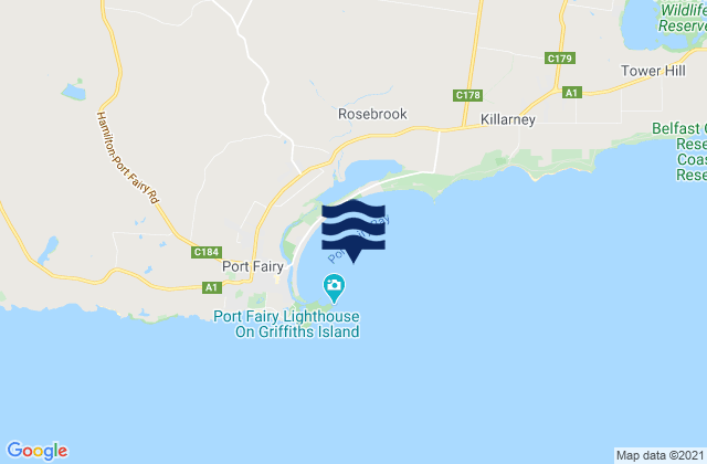 Port Fairy Bay, Australia tide times map