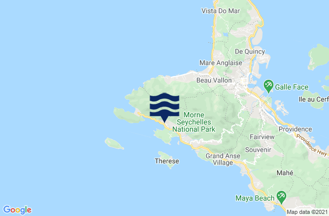 Port Glaud, Seychelles tide times map