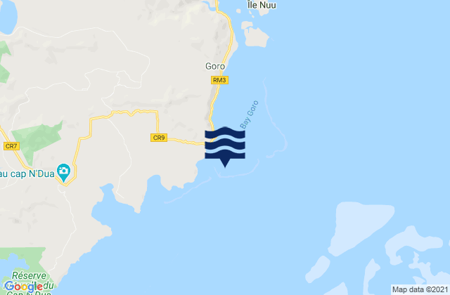 Port Goro Toemo Island, New Caledonia tide times map