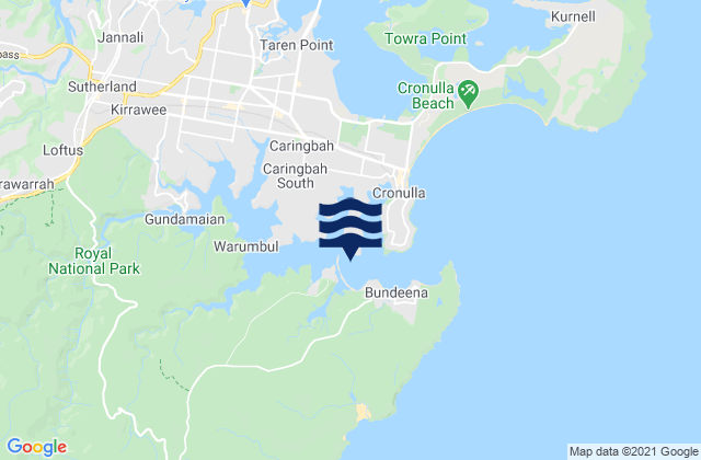 Port Hacking, Australia tide times map