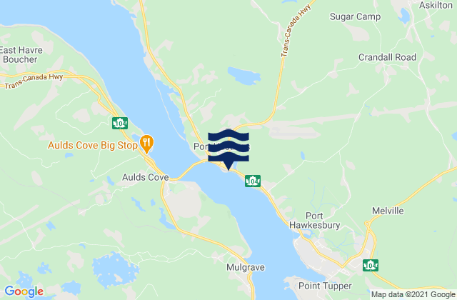 Port Hastings, Canada tide times map