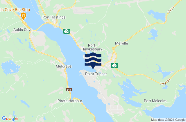 Port Hawkesbury, Canada tide times map
