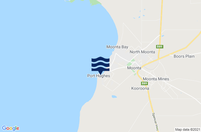 Port Hughes, Australia tide times map
