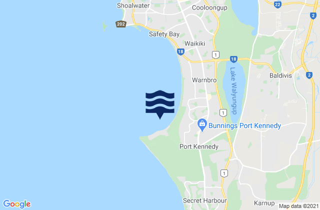 Port Kennedy, Australia tide times map