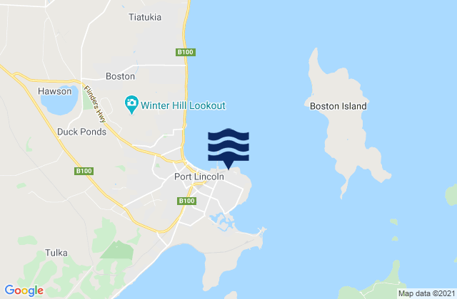 Port Lincoln, Australia tide times map