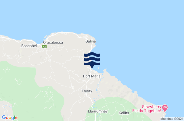 Port Maria, Jamaica tide times map