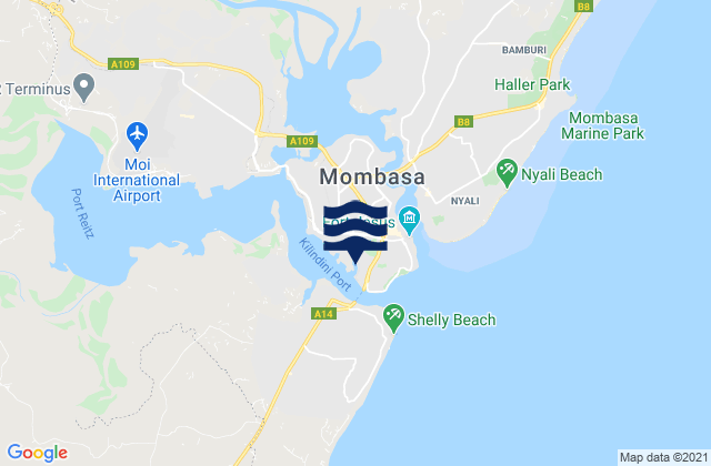 Port Mombasa (Kilindini), Kenya tide times map