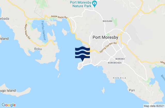 Port Moresby, Papua New Guinea tide times map