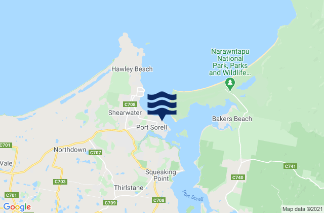 Port Sorell, Australia tide times map