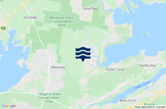 Port Stephens Shire, Australia tide times map