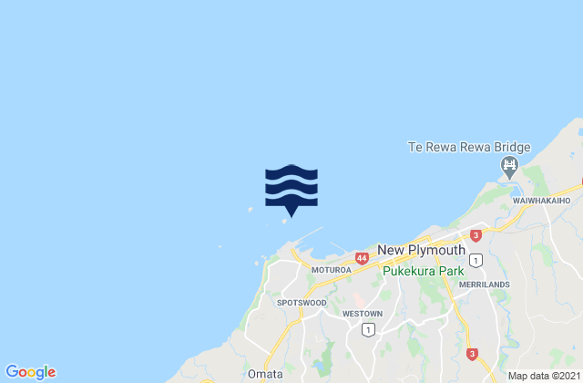 Port Taranaki, New Zealand tide times map