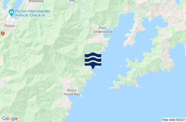 Port Underwood, New Zealand tide times map