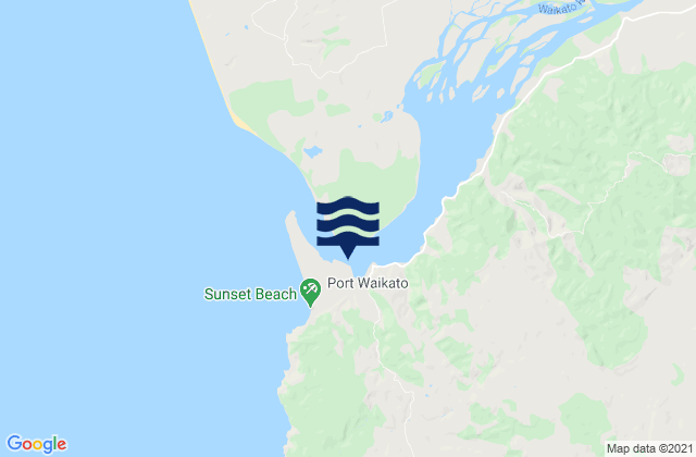 Port Waikato, New Zealand tide times map