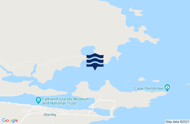 Port William, Falkland Islands tide times map
