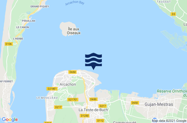 Port d'Arcachon, France tide times map