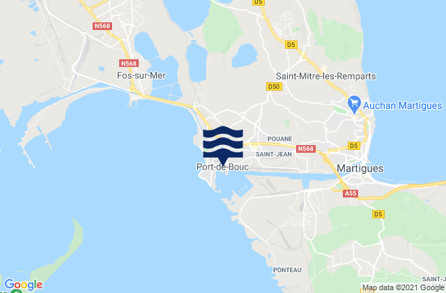 Port de Bouc, France tide times map