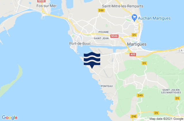 Port de Lavera, France tide times map