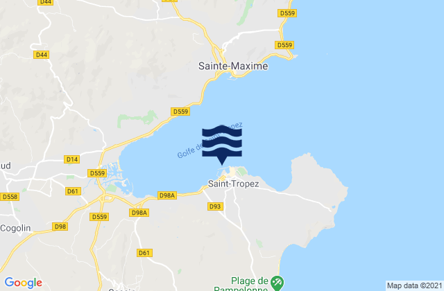 Port de Saint Tropez, France tide times map