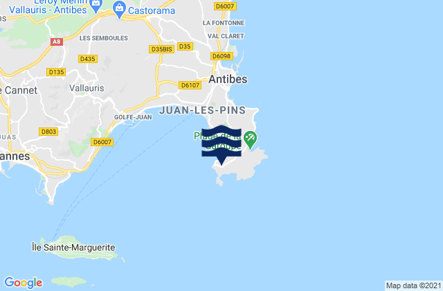 Port de l'Olivette, France tide times map