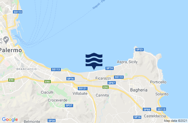 Portella di Mare, Italy tide times map