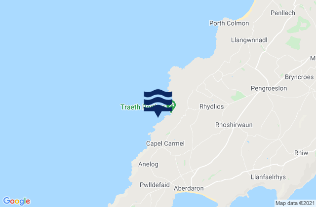 Porth Oer, United Kingdom tide times map
