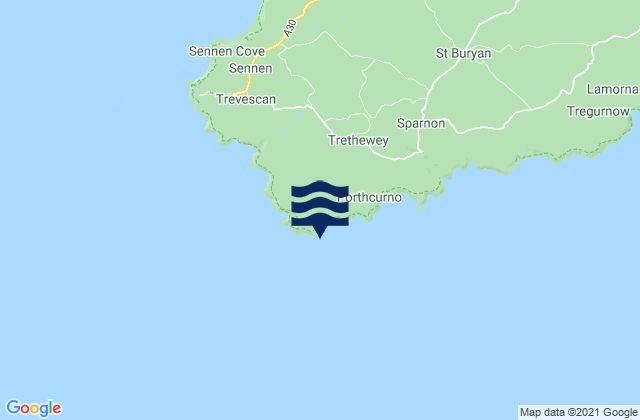 Porthgwarra Beach, United Kingdom tide times map