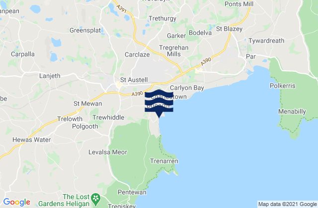 Porthpean Beach, United Kingdom tide times map