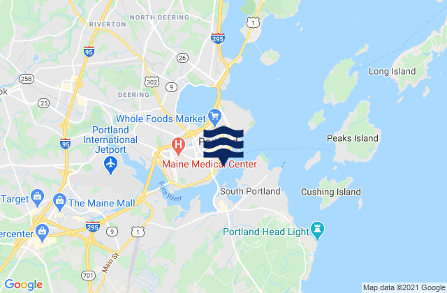 Portland, United States tide chart map