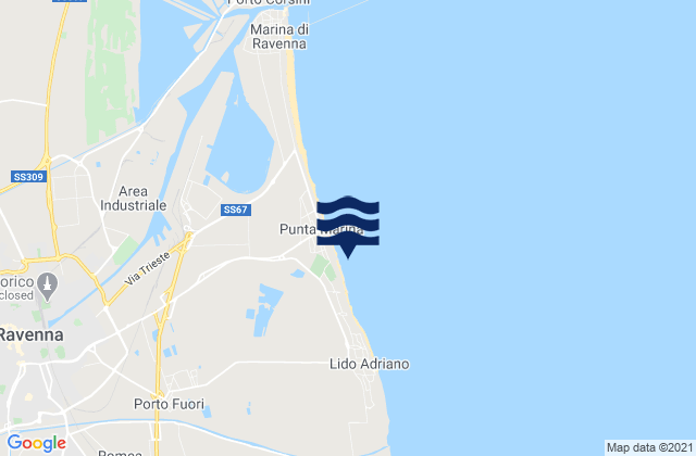 Porto Fuori, Italy tide times map