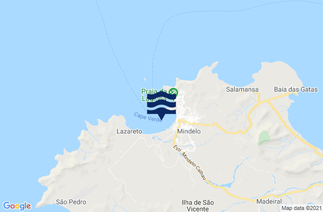 Porto Grande Sao Vincente Island, Cabo Verde tide times map