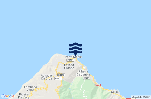 Porto Moniz Madeira Island, Portugal tide times map