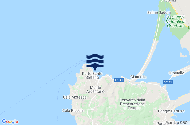 Porto Santo Stefano, Italy tide times map
