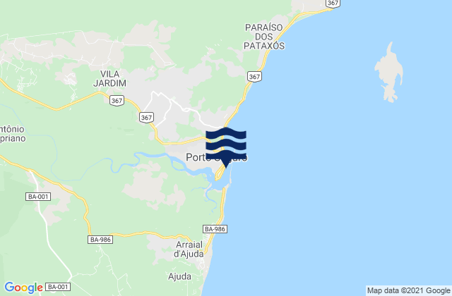 Porto Seguro, Brazil tide times map