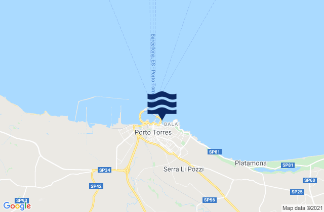 Porto Torres, Italy tide times map