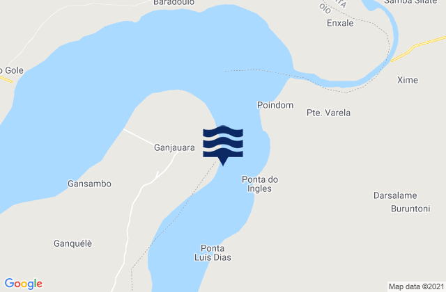 Porto Uana, Guinea-Bissau tide times map